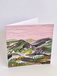 Greeting card set - Pink landscapes